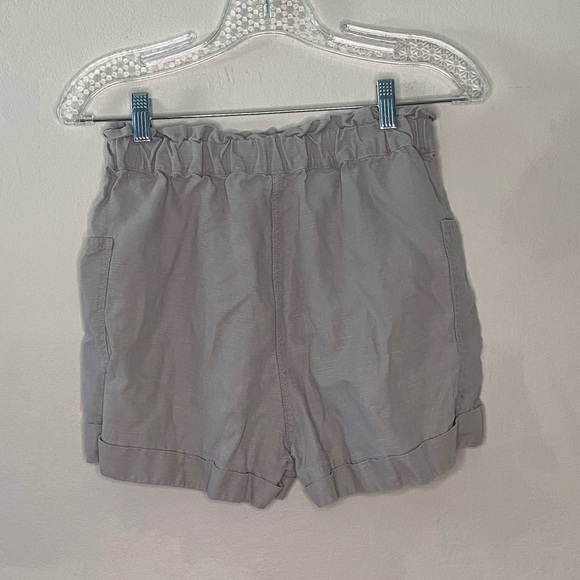 Aritzia Wilfred Free Harulia Shorts Gray Linen Blend High Waisted - Picture 2 of 6